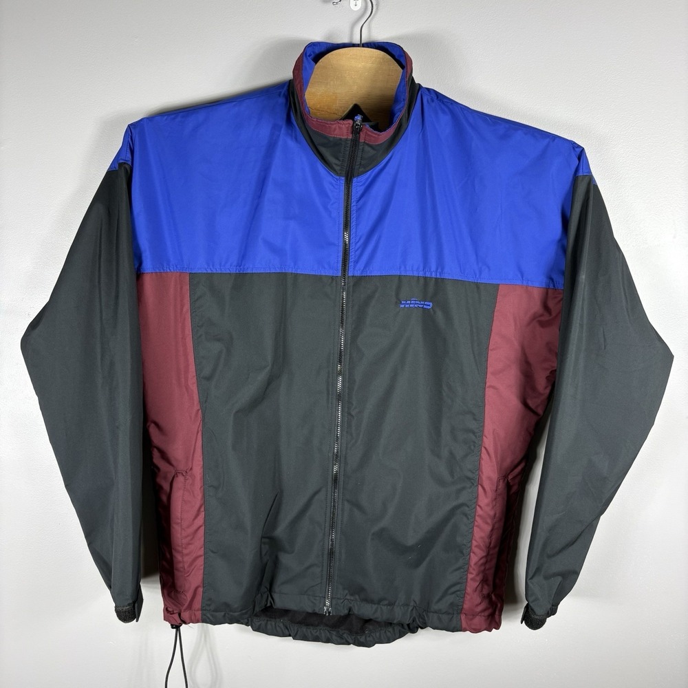 Hind Men's XL‎ Colorblock Full Zip Lined Zip Pocket Mock Neck Windbreaker Jacket